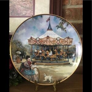 Rare Carousel Franklin Mint Heirloom Fine Porcelain Gold Limited Edition Plate
